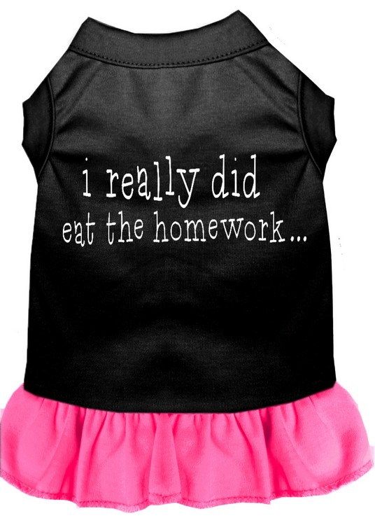 I really did eat the Homework Screen Print Dress Black with Bright Pink XXL